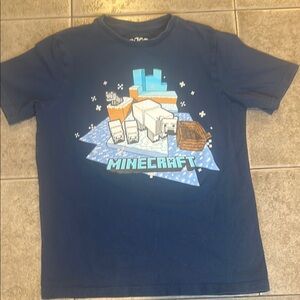 Minecraft Boys Kids Short Sleeve Tee - Navy Blue Size Large 10/12
